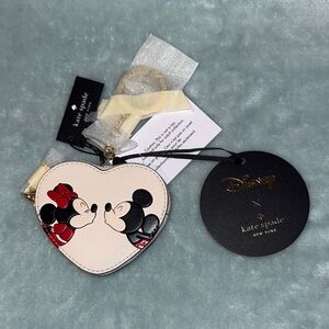 kate spade Heart-Shaped Coin Holder with Disney Mickey & Minnie Mouse